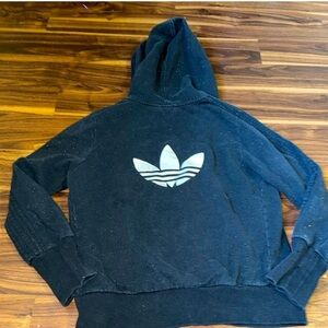Adidas Black Hoodie with Trefoil Logo